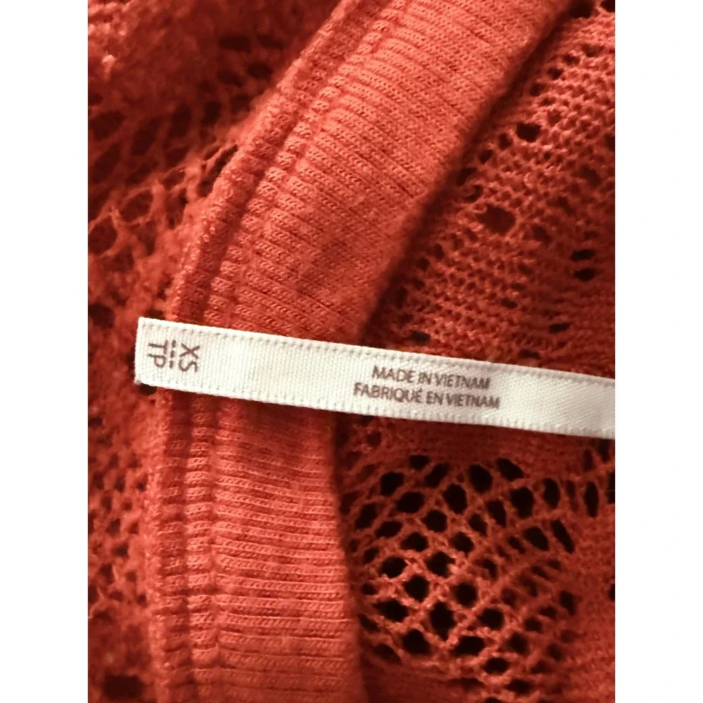 Free People Lace Crochet Sheer Long Sleeve Top Boho Fairy Size XS Autumn Fall